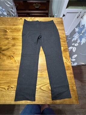 Classic Grey Textured Straight-Leg Pants
